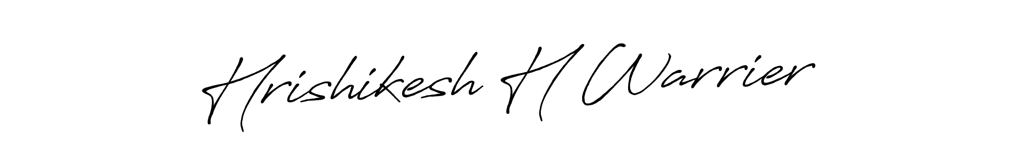 Create a beautiful signature design for name Hrishikesh H Warrier. With this signature (Antro_Vectra_Bolder) fonts, you can make a handwritten signature for free. Hrishikesh H Warrier signature style 7 images and pictures png