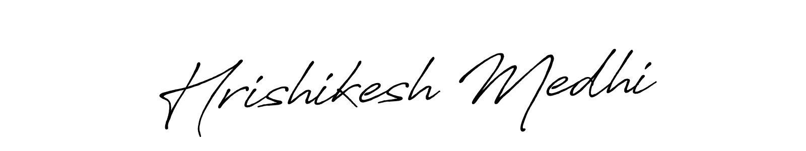 How to make Hrishikesh Medhi name signature. Use Antro_Vectra_Bolder style for creating short signs online. This is the latest handwritten sign. Hrishikesh Medhi signature style 7 images and pictures png