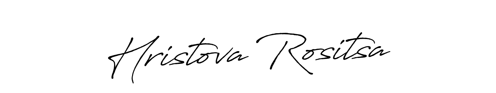 The best way (Antro_Vectra_Bolder) to make a short signature is to pick only two or three words in your name. The name Hristova Rositsa include a total of six letters. For converting this name. Hristova Rositsa signature style 7 images and pictures png