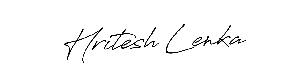 Create a beautiful signature design for name Hritesh Lenka. With this signature (Antro_Vectra_Bolder) fonts, you can make a handwritten signature for free. Hritesh Lenka signature style 7 images and pictures png