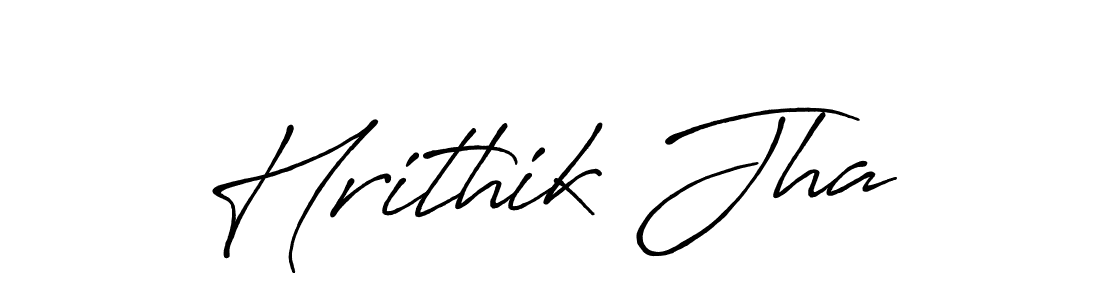 How to make Hrithik Jha name signature. Use Antro_Vectra_Bolder style for creating short signs online. This is the latest handwritten sign. Hrithik Jha signature style 7 images and pictures png