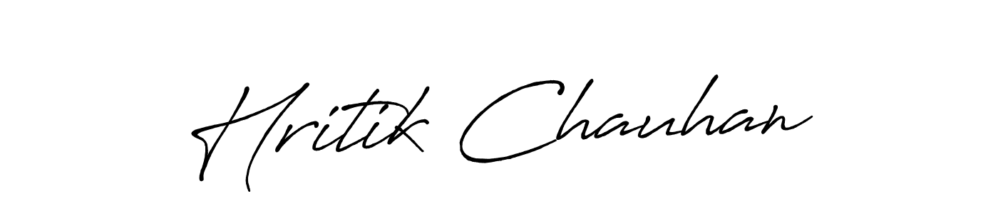 Make a beautiful signature design for name Hritik Chauhan. With this signature (Antro_Vectra_Bolder) style, you can create a handwritten signature for free. Hritik Chauhan signature style 7 images and pictures png