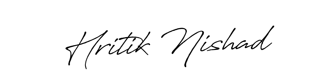 Hritik Nishad stylish signature style. Best Handwritten Sign (Antro_Vectra_Bolder) for my name. Handwritten Signature Collection Ideas for my name Hritik Nishad. Hritik Nishad signature style 7 images and pictures png