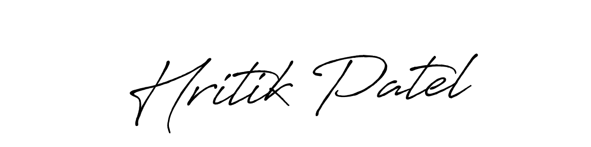 Similarly Antro_Vectra_Bolder is the best handwritten signature design. Signature creator online .You can use it as an online autograph creator for name Hritik Patel. Hritik Patel signature style 7 images and pictures png