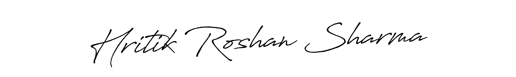 The best way (Antro_Vectra_Bolder) to make a short signature is to pick only two or three words in your name. The name Hritik Roshan Sharma include a total of six letters. For converting this name. Hritik Roshan Sharma signature style 7 images and pictures png