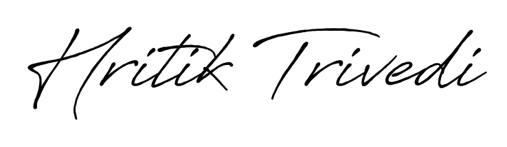 Try this chic Hritik Trivedi handwritten sign style. Using Antro_Vectra_Bolder font elements, it gives your name a sleek, memorable identity. Hritik Trivedi signature style 7 images and pictures png