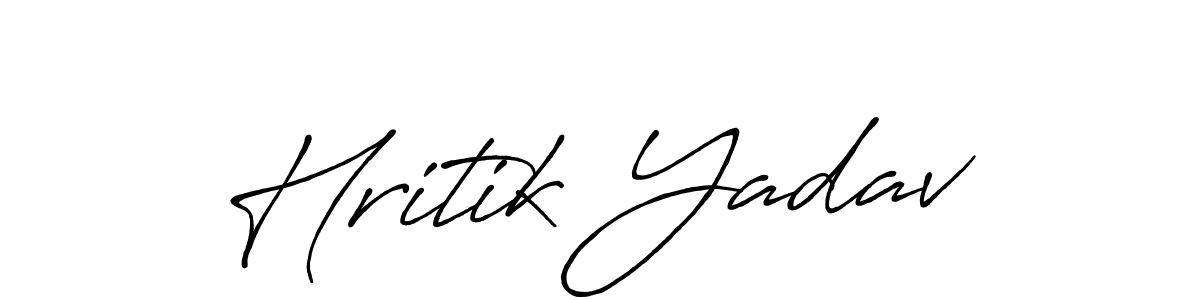 Use a signature maker to create a handwritten signature online. With this signature software, you can design (Antro_Vectra_Bolder) your own signature for name Hritik Yadav. Hritik Yadav signature style 7 images and pictures png