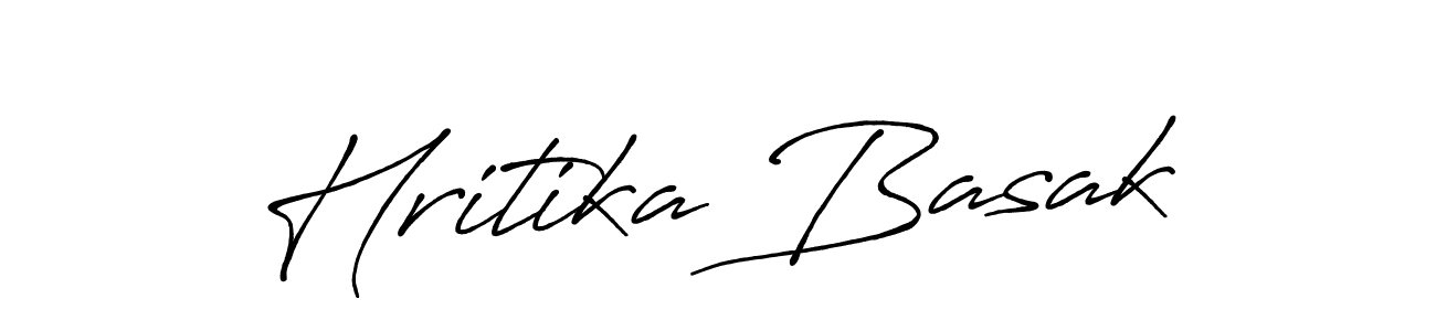 Make a beautiful signature design for name Hritika Basak. With this signature (Antro_Vectra_Bolder) style, you can create a handwritten signature for free. Hritika Basak signature style 7 images and pictures png