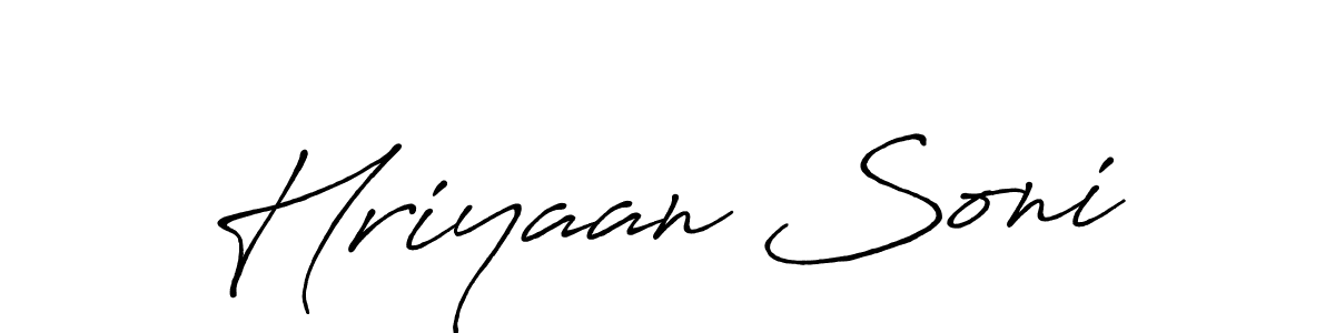 How to make Hriyaan Soni signature? Antro_Vectra_Bolder is a professional autograph style. Create handwritten signature for Hriyaan Soni name. Hriyaan Soni signature style 7 images and pictures png