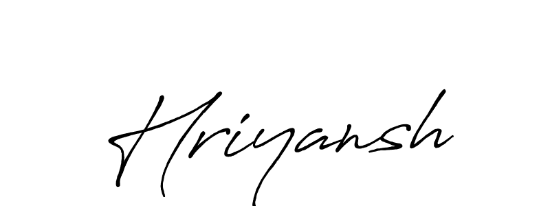 Use a signature maker to create a handwritten signature online. With this signature software, you can design (Antro_Vectra_Bolder) your own signature for name Hriyansh. Hriyansh signature style 7 images and pictures png
