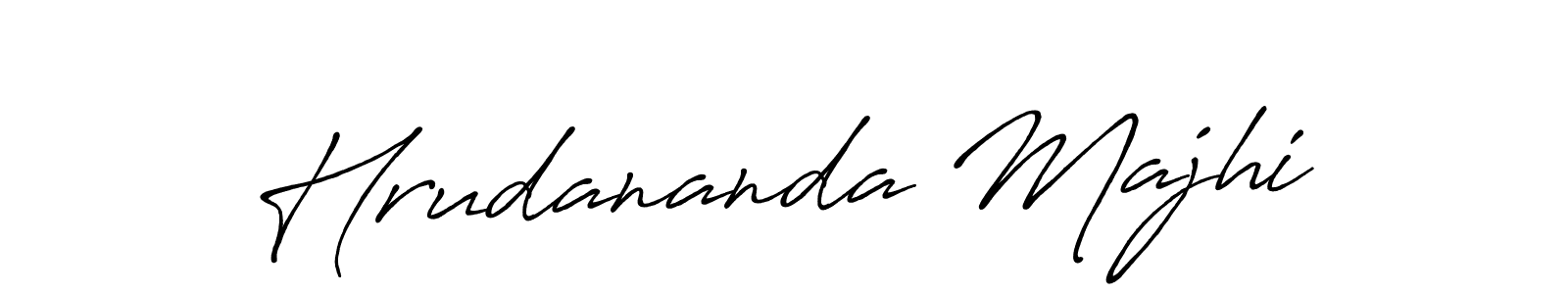 How to make Hrudananda Majhi name signature. Use Antro_Vectra_Bolder style for creating short signs online. This is the latest handwritten sign. Hrudananda Majhi signature style 7 images and pictures png