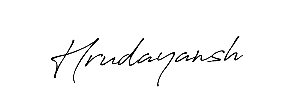 Similarly Antro_Vectra_Bolder is the best handwritten signature design. Signature creator online .You can use it as an online autograph creator for name Hrudayansh. Hrudayansh signature style 7 images and pictures png