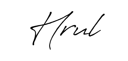 A sleek calligraphic signature for name Hrul utilizing Antro_Vectra_Bolder styling. Great for adding personal signatures to photos and art. Hrul signature style 7 images and pictures png