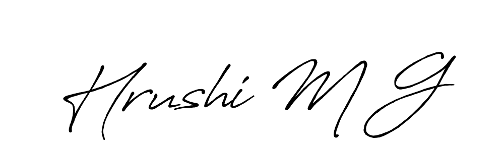 Design your own signature with our free online signature maker. With this signature software, you can create a handwritten (Antro_Vectra_Bolder) signature for name Hrushi M G. Hrushi M G signature style 7 images and pictures png