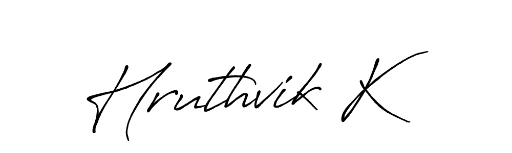 Design your own signature with our free online signature maker. With this signature software, you can create a handwritten (Antro_Vectra_Bolder) signature for name Hruthvik K. Hruthvik K signature style 7 images and pictures png