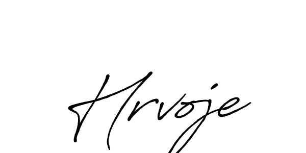 Make a beautiful signature design for name Hrvoje. With this signature (Antro_Vectra_Bolder) style, you can create a handwritten signature for free. Hrvoje signature style 7 images and pictures png