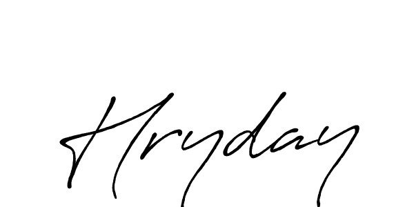 How to make Hryday name signature. Use Antro_Vectra_Bolder style for creating short signs online. This is the latest handwritten sign. Hryday signature style 7 images and pictures png