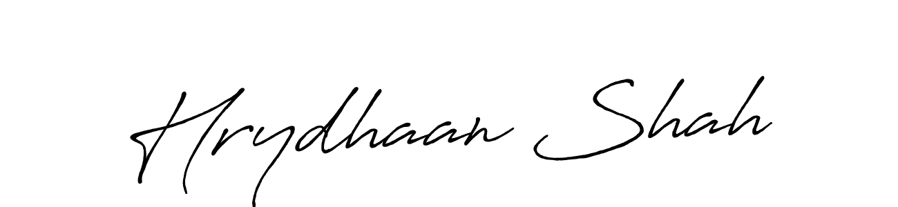 How to make Hrydhaan Shah name signature. Use Antro_Vectra_Bolder style for creating short signs online. This is the latest handwritten sign. Hrydhaan Shah signature style 7 images and pictures png