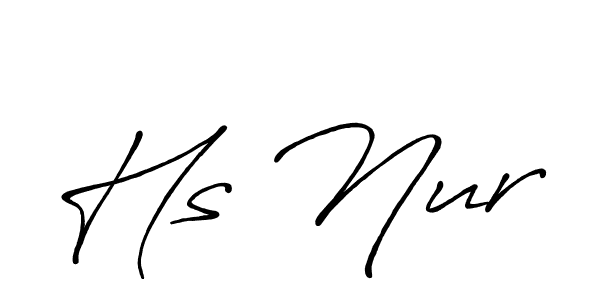 Also we have Hs Nur name is the best signature style. Create professional handwritten signature collection using Antro_Vectra_Bolder autograph style. Hs Nur signature style 7 images and pictures png