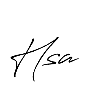 Hsa stylish signature style. Best Handwritten Sign (Antro_Vectra_Bolder) for my name. Handwritten Signature Collection Ideas for my name Hsa. Hsa signature style 7 images and pictures png