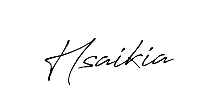 Use a signature maker to create a handwritten signature online. With this signature software, you can design (Antro_Vectra_Bolder) your own signature for name Hsaikia. Hsaikia signature style 7 images and pictures png