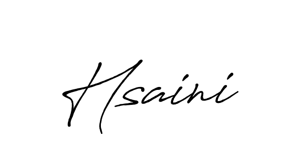 Also we have Hsaini name is the best signature style. Create professional handwritten signature collection using Antro_Vectra_Bolder autograph style. Hsaini signature style 7 images and pictures png