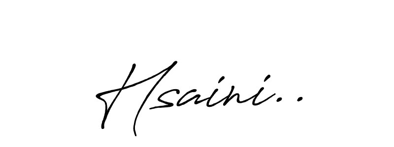 The best way (Antro_Vectra_Bolder) to make a short signature is to pick only two or three words in your name. The name Hsaini.. include a total of six letters. For converting this name. Hsaini.. signature style 7 images and pictures png