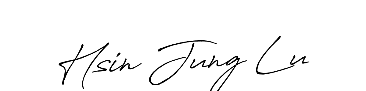 Create a beautiful signature design for name Hsin Jung Lu. With this signature (Antro_Vectra_Bolder) fonts, you can make a handwritten signature for free. Hsin Jung Lu signature style 7 images and pictures png