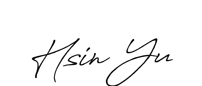 Make a beautiful signature design for name Hsin Yu. With this signature (Antro_Vectra_Bolder) style, you can create a handwritten signature for free. Hsin Yu signature style 7 images and pictures png