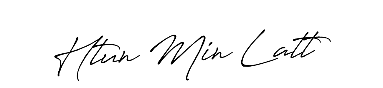 The best way (Antro_Vectra_Bolder) to make a short signature is to pick only two or three words in your name. The name Htun Min Latt include a total of six letters. For converting this name. Htun Min Latt signature style 7 images and pictures png