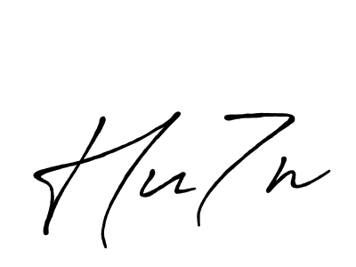 Similarly Antro_Vectra_Bolder is the best handwritten signature design. Signature creator online .You can use it as an online autograph creator for name Hu7n. Hu7n signature style 7 images and pictures png