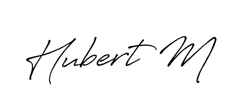 Hubert M stylish signature style. Best Handwritten Sign (Antro_Vectra_Bolder) for my name. Handwritten Signature Collection Ideas for my name Hubert M. Hubert M signature style 7 images and pictures png