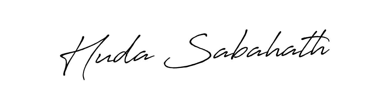 Make a beautiful signature design for name Huda Sabahath. With this signature (Antro_Vectra_Bolder) style, you can create a handwritten signature for free. Huda Sabahath signature style 7 images and pictures png