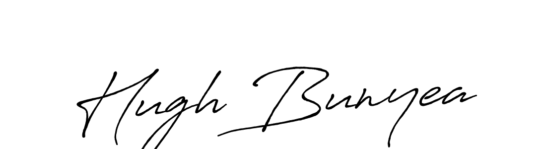 You should practise on your own different ways (Antro_Vectra_Bolder) to write your name (Hugh Bunyea) in signature. don't let someone else do it for you. Hugh Bunyea signature style 7 images and pictures png