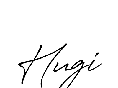 Use a signature maker to create a handwritten signature online. With this signature software, you can design (Antro_Vectra_Bolder) your own signature for name Hugi. Hugi signature style 7 images and pictures png