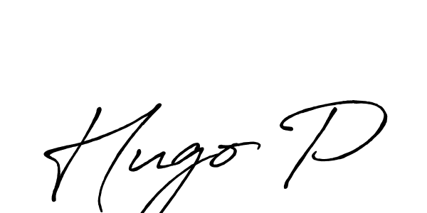 Design your own signature with our free online signature maker. With this signature software, you can create a handwritten (Antro_Vectra_Bolder) signature for name Hugo P. Hugo P signature style 7 images and pictures png