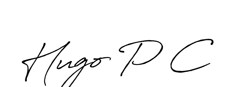 Design your own signature with our free online signature maker. With this signature software, you can create a handwritten (Antro_Vectra_Bolder) signature for name Hugo P C. Hugo P C signature style 7 images and pictures png