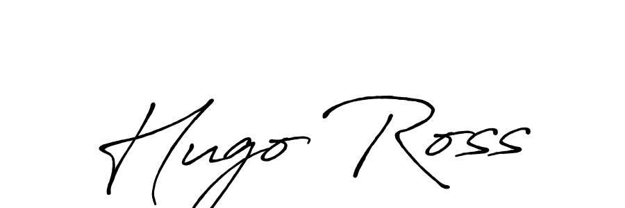 Hugo Ross stylish signature style. Best Handwritten Sign (Antro_Vectra_Bolder) for my name. Handwritten Signature Collection Ideas for my name Hugo Ross. Hugo Ross signature style 7 images and pictures png