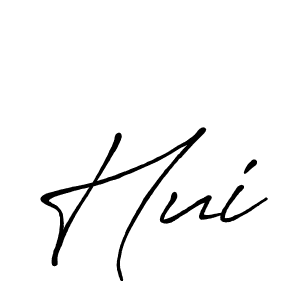 Use a signature maker to create a handwritten signature online. With this signature software, you can design (Antro_Vectra_Bolder) your own signature for name Hui. Hui signature style 7 images and pictures png