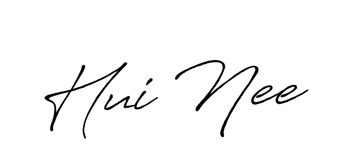 Use a signature maker to create a handwritten signature online. With this signature software, you can design (Antro_Vectra_Bolder) your own signature for name Hui Nee. Hui Nee signature style 7 images and pictures png