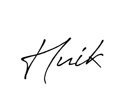 Huik stylish signature style. Best Handwritten Sign (Antro_Vectra_Bolder) for my name. Handwritten Signature Collection Ideas for my name Huik. Huik signature style 7 images and pictures png