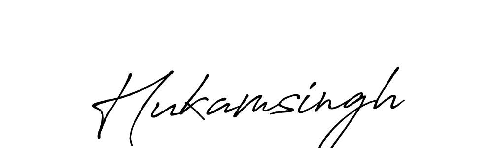 Make a beautiful signature design for name Hukamsingh. With this signature (Antro_Vectra_Bolder) style, you can create a handwritten signature for free. Hukamsingh signature style 7 images and pictures png