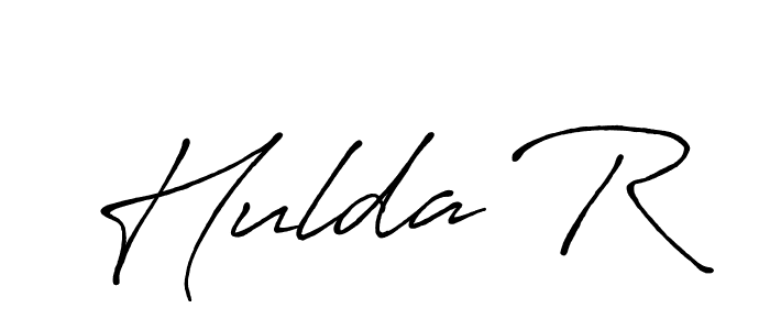Create a beautiful signature design for name Hulda R. With this signature (Antro_Vectra_Bolder) fonts, you can make a handwritten signature for free. Hulda R signature style 7 images and pictures png