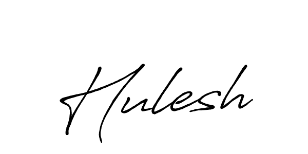 How to make Hulesh name signature. Use Antro_Vectra_Bolder style for creating short signs online. This is the latest handwritten sign. Hulesh signature style 7 images and pictures png