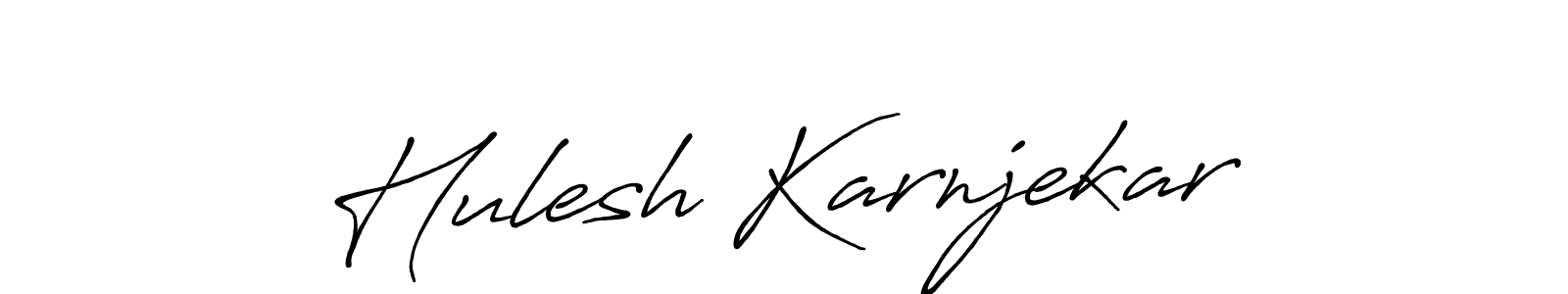 Use a signature maker to create a handwritten signature online. With this signature software, you can design (Antro_Vectra_Bolder) your own signature for name Hulesh Karnjekar. Hulesh Karnjekar signature style 7 images and pictures png