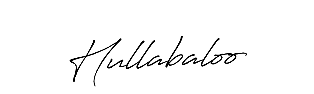 Make a beautiful signature design for name Hullabaloo. With this signature (Antro_Vectra_Bolder) style, you can create a handwritten signature for free. Hullabaloo signature style 7 images and pictures png