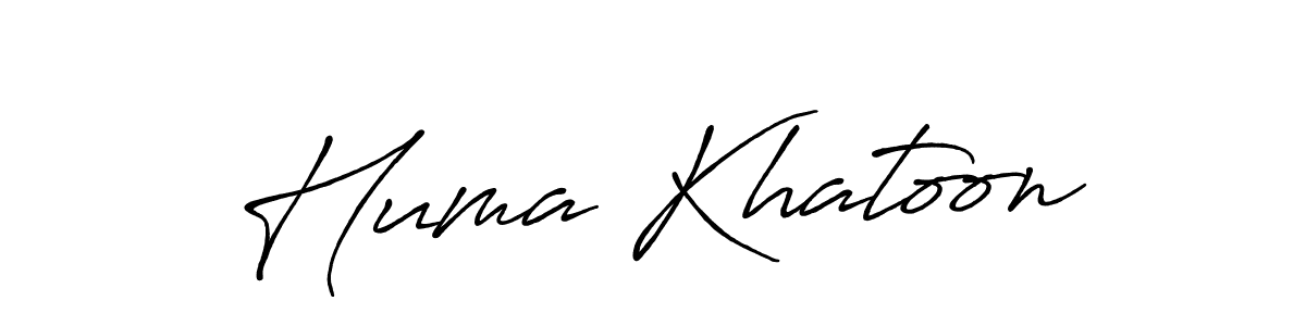 Use a signature maker to create a handwritten signature online. With this signature software, you can design (Antro_Vectra_Bolder) your own signature for name Huma Khatoon. Huma Khatoon signature style 7 images and pictures png