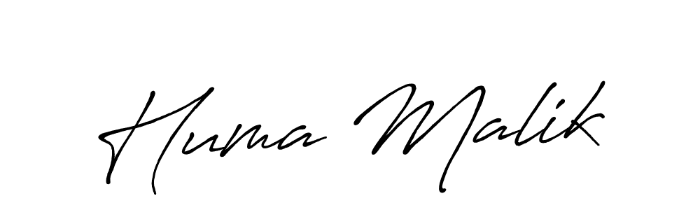 Make a beautiful signature design for name Huma Malik. With this signature (Antro_Vectra_Bolder) style, you can create a handwritten signature for free. Huma Malik signature style 7 images and pictures png