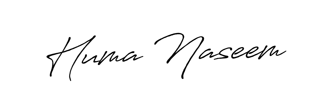 Create a beautiful signature design for name Huma Naseem. With this signature (Antro_Vectra_Bolder) fonts, you can make a handwritten signature for free. Huma Naseem signature style 7 images and pictures png