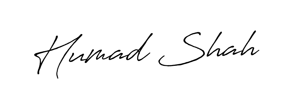 Humad Shah stylish signature style. Best Handwritten Sign (Antro_Vectra_Bolder) for my name. Handwritten Signature Collection Ideas for my name Humad Shah. Humad Shah signature style 7 images and pictures png